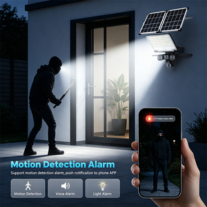 Caméra PTZ 4G WiFi <span class=keywords><strong>solaire</strong></span> 2-<span class=keywords><strong>en</strong></span>-1 avec projecteur, triple objectif 12MP, triple écran, IP65, détection et suivi humains, et panneau <span class=keywords><strong>solaire</strong></span> - Product Image 5