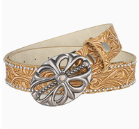 Ceinture en alliage noir à motifs floraux gaufrés complexes, boucle à plaque creuse, détails cloutés sur le bord, style rétro punk western complet, Zhejiang