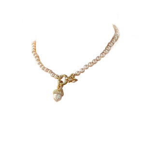 Nuevo Collar de Moda Deportivo con Cuentas Grandes de Aleación de Zirconia, Perla de Saturno y Nuez, Serie Hazelnut, Joyería de Alta Calidad para Mujer - Product Image 5