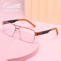 Osicare – Montures de lunettes de vue en gros, marque de luxe, couleur rouge personnalisée, design élégant, optique Ic, lunettes métalliques