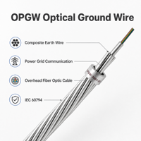 Kabel Wolf Single Central Tube OPGW Kawat Tanah Optik Ringan untuk Menara Transmisi Bentang Panjang