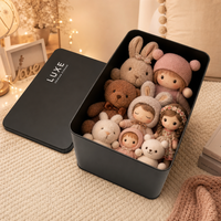 Grande boîte en métal personnalisée pour le rangement des peluches et des vêtements, emballage métallique avec impression personnalisée, vente en gros