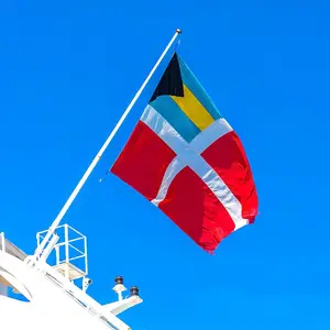 أعلام القوارب البحرية من الرخام الأزرق والبوليستر 12*18 بوصة ، راية باهاماس المدنية ، راية العلم البحري