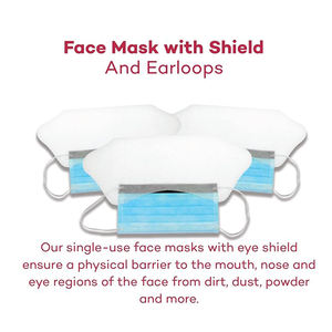 Masker Wajah sekali pakai untuk dokter gigi, masker wajah antikabut dengan Visor medis bedah dan pelindung mata - Product Image 3