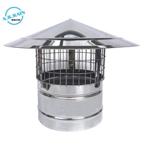 Capot de cheminée en acier inoxydable 304, résistant à la pluie, avec grille anti-oiseaux pour tuyau de ventilation