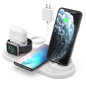 Table <span class=keywords><strong>QI</strong></span> 15W 4 6 en 1 support de charge sans fil multifonction station d'accueil <span class=keywords><strong>chargeur</strong></span> à <span class=keywords><strong>induction</strong></span> pour iPhone Android Samsung - Product Image 6