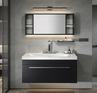 Meuble-lavabo mural commercial de type banjo pour salle de bain, vente en gros