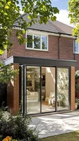 Portes coulissantes d'isolation thermique pour patio, en alliage d'aluminium, double vitrage, robustes, design moderne, extérieur, verre trempé