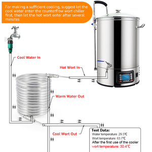 Offre Spéciale : Système de brassage domestique tout-en-un 40L/60L / Pompe magnétique / Refroidisseur / Agitateur / Filtre / Hydromètre - Mini <span class=keywords><strong>kit</strong></span> de brassage de bière - Product Image 2