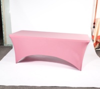 Nappe Rectangulaire en Spandex Extensible 6 pi 8 pi à Motif Rond, Tissu Polyester pour Mariages, Banquets, Fêtes, Hôtels et Restaurants