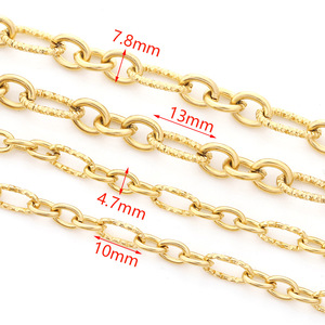 Stainless Steel Oval <b>Chain</b> 3:1 Smooth <b>Cross</b> For Bracelet Making Steel Gold Plated Jewelry Findings H1600 - Product Image 2