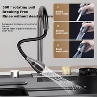 Ensemble complet d'accessoires pour évier de cuisine en cascade, évier carré simple multifonction en acier inoxydable SUS201 durable