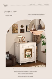 Armadio Pieghevole con Coperchio Ribaltabile in Plastica PP Rinforzata con Ruote, Motivo Cane Carino per Organizzare i Vestiti a Casa - Product Image 4