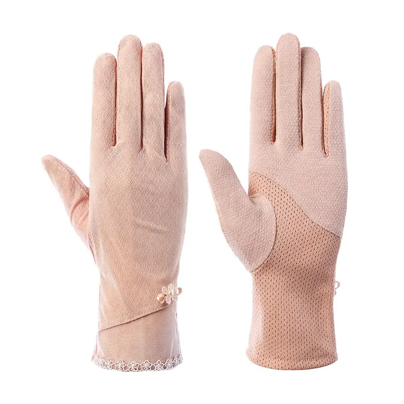Wholesale Summer UV cotton touchscreen outdoor half finger riding ladies gloves