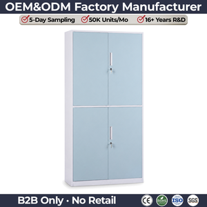 <strong>Thin</strong> Edge Two Section Four Tier Metal Office Cabinet Lockable File <strong>Storage</strong> <strong>Unit</strong> for School and Corporate Records - Product Image 1