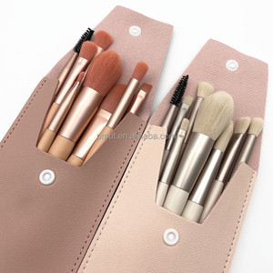 Set di 8 Mini Pennelli da Trucco Portatili con Manico in Plastica <span class=keywords><strong>e</strong></span> Astuccio, Personalizzabili OEM per Ingrosso - Product Image 4