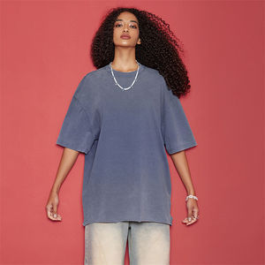 T-shirt Premium Raw Edge 285gsm Lavage en détresse 100% coton, Streetwear surdimensionné à épaules tombantes - Product Image 4