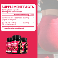Capsules de racine de maca rouge naturelle de qualité supérieure OEM avec formule à base de plantes naturelles pour l'équilibre hormonal et le soutien au bien-être des femmes adultes