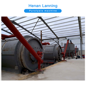 Lanning <span class=keywords><strong>haute</strong></span> qualité escarpement pneu pyrolyse usine déchets plastique recyclage convertir en biochar et bio-huile machine de pyrolyse - Product Image 4
