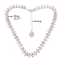 Bijoux coréens de luxe de créateur Collier pour femmes en pierres précieuses Chaîne en argent Diamant rose Zircon Collier chock Bijoux pour femmes