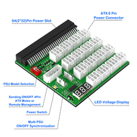 Delta // Liteon/Fujitsu Server PSU Breakout Board 16 * PCI-E 6Pin Adapter Voltage Display Multi PSU Sync Multi-GPU Expand Laptop