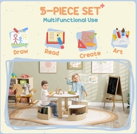 Ensemble de mobilier Montessori pour garderie Chaise de table pour tout-petits Table en forme de fleur avec 4 chaises pour enfants