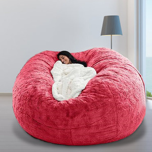 <span class=keywords><strong>Sofa</strong></span> besar dengan sarung bulu lembut, kursi Bean Bag bulat besar <span class=keywords><strong>Sofa</strong></span> tempat tidur