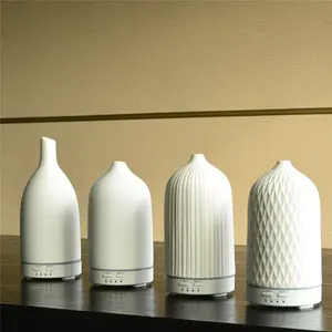 Cool Mist Elektrischer Diffusor Ultraschall 160ml Keramik Luftbe feuchter White Aroma Stone Diffusor