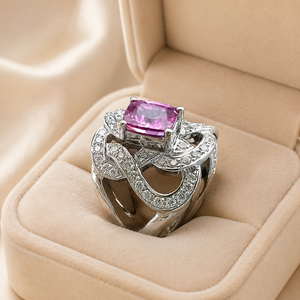 Anello Decorativo con Fiori per Donne, Elegante Gioiello da Dito in Stile Principessa - Product Image 6