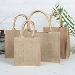 High Quality Custom Small Reusable Shopping Grocery Burlap Jute Tote Bag Plain Wholesale With Custom Printed Logo - Product Image 6