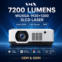 Projecteur laser 3LCD OEM ODM 7200 lumens WUXGA avec déplacement de lentille, projecteur professionnel pour l'éducation et les entreprises