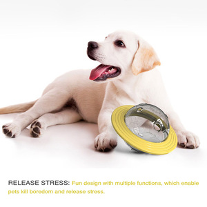 Interactive <b>Dog</b> Treat Dispenser Toy with Yellow Base and Clear Dome for Feeding and Play - Product Image 5