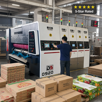 Nouvelle machine rotative entièrement automatique et efficace pour l'impression, le rainurage et la découpe de carton ondulé avec système d'élimination et de empilage des déchets