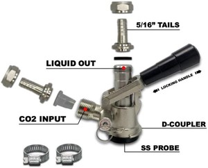 Accoppiatore-A/D/<span class=keywords><strong>S</strong></span>/<span class=keywords><strong>G</strong></span>-tipo fusto birra accoppiatore con o senza valvola di rilascio della pressione - Product Image 3
