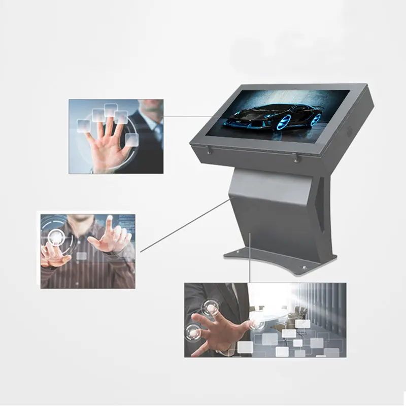 K Type Horizontal Inquiry Machine Led Touch Screen Floor Standing Interactive Lcd Panel Digital Information Display All In One P