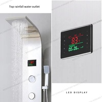 Panneau de douche encastré en acier inoxydable avec contrôle intelligent numérique de la température Jet Soft Hydroelectric Power Thermostatic Bath Panel