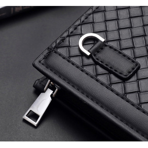 Borsa a Tracolla e <span class=keywords><strong>Clutch</strong></span> in PU con Motivo Intrecciato per <span class=keywords><strong>Uomo</strong></span>, Borsa Capiente e Resistente per Lavoro, Uso Quotidiano e Viaggi - Product Image 2