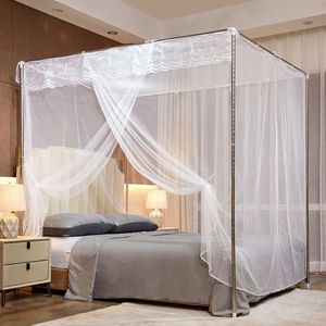Dentelle couleur unie lit queen king Mais barato retangular cama <span class=keywords><strong>net</strong></span> dossel princesse lit auvent moins cher rectangle lit <span class=keywords><strong>net</strong></span> auvent - Product Image 3