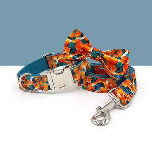 <span class=keywords><strong>Collar</strong></span> para Perro con Diseño Infantil Estampado a Color y Correa para Pasear al Aire Libre, Combinados con Lazos Delicados y Adorables - Product Image 1