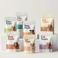 Sachet Doypack économique en PE de qualité alimentaire pour aliments pour animaux, anti-poussière, avec encoche à déchirure facile, pour snacks pour animaux, emballage pour étagères de supermarché