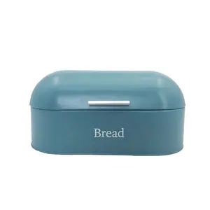 Multifunction Kitchen Countertop Metal Bread Box Bread Storage Container Bin Iron Powder Spraying Bread Bin for Loaves Bagels