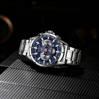 Montre-bracelet à quartz Gohuos 6003 en acier inoxydable pour homme, affichage de la date, bracelet lumineux, montre de mode pour homme, montre originale