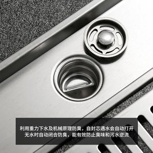 304 Stainless Steel Extended Thickened Odor-Proof Floor <b>Drain</b> Large Discharge Capacity Long Narrow Rectangular Bathroom Shower - Product Image 4