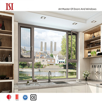 Ventanas Abatibles de Balcón con Marco de Aleación de Aluminio Personalizado HENNISSY, Ventana de Vidrio con Rotura de Puente Térmico y Sistema de Sellado Exterior