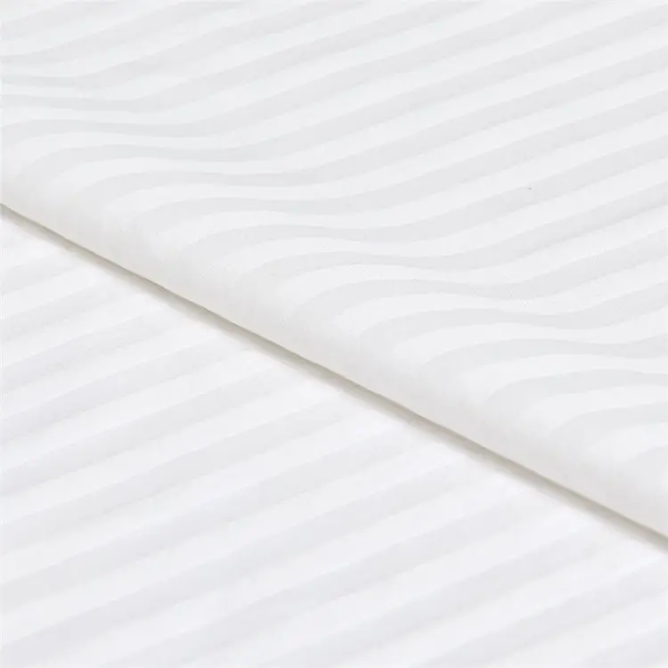 Kain katun putih untuk sprei, kain katun putih rumah sakit Hotel tekstil garis-garis