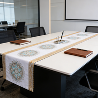 Nappe en PVC de 50 cm, motif feuilles séchées imprimé sur mesure, réutilisable, lavable, imperméable