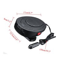 Ventilateur de refroidissement et de chauffage 12V, tête pivotante à 360 degrés, grand diffuseur d'air, chauffage 2 en 1 pour voiture, dégivreur et anti-buée