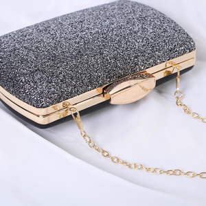 Sac à main pour femme, nouveau, brillant, élégant, pour soirée, banquet, forme trapèze, doublure en satin, paillettes, boucle de fermeture - Product Image 2