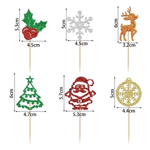 Décorations de cupcakes pour les fêtes de Noël et du Nouvel An, avec des motifs de Père Noël et des flocons de neige, pour la décoration des fêtes d'hiver - Product Image 5