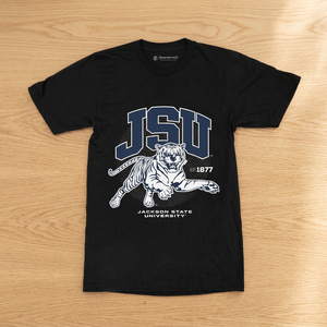 T-shirt uni personnalisé pour homme de l'Université d'État de Jackson JSU, 100 % coton, imprimé en sérigraphie, style streetwear, OEM - Product Image 2